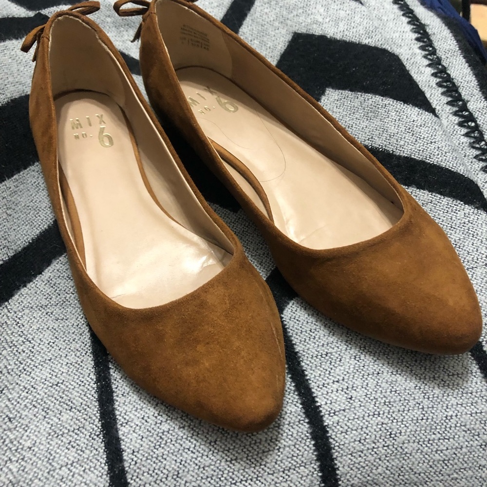 Mix No. 6 Cognac Imitation Suede Flats